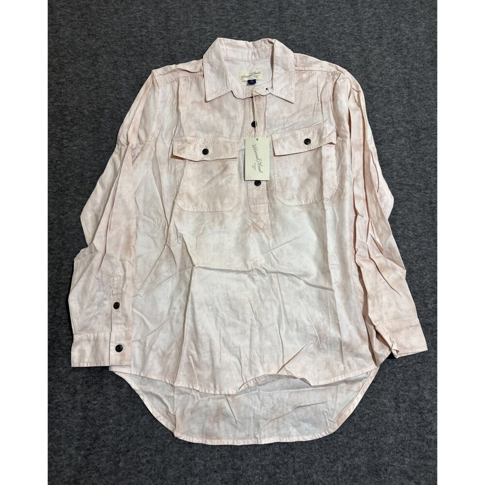 Universal Thread Women’s Blouse Long Sleeve Button Up Print Pink Extra Small
